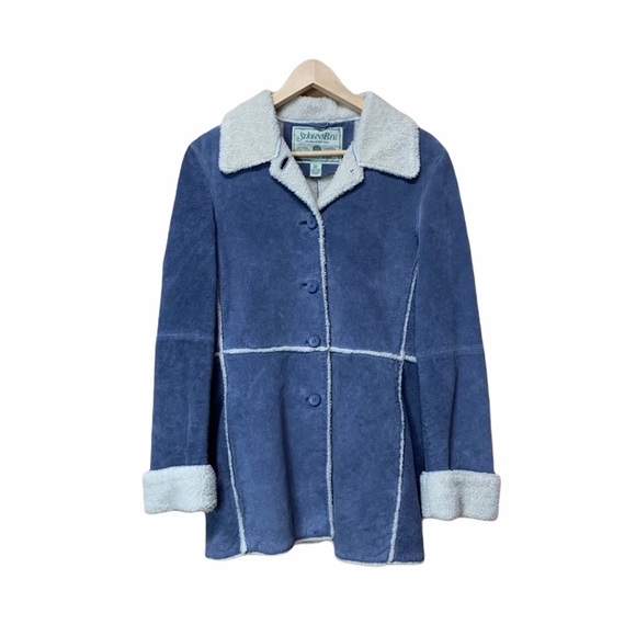 St. John’s Bay Light Blue Suede Sherpa Jacket Coat